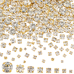 Olycraft 800 pz 8 stili quadrati cucire su strass vetro dorato strass di cristallo con bordo in ottone cucito strass di cristallo accessori per scarpe vestiti abito da sposa borse creazione di gioielli
