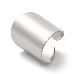 304 anillo de puño abierto de acero inoxidable, anillo ancho liso, color acero inoxidable, nosotros tamaño 8 1/4 (18.3 mm)