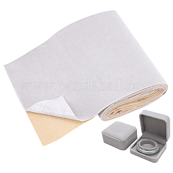 Rouleau de tissu floqué auto-adhésif, pour tiroir à bijoux tissu artisanal, gris clair, 100x10x0.12 cm
