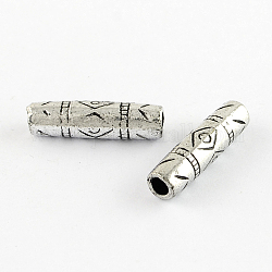 Antique Acrylic Beads, Tube, Antique Silver Plated, 25x7mm, Hole: 4mm, about 780pcs/500g