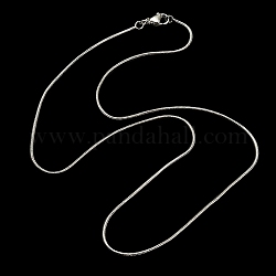 Collar de cadena de serpiente redonda de latón para hombres y mujeres, Platino, 17.52 pulgada, 1 PC / Juego