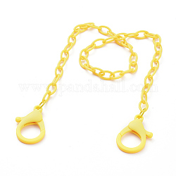 Collares personalizados de cadena de cable de plástico abs, cadenas de bolsos, con cierres de langosta de plástico, amarillo, 22.24 pulgada (56.5 cm)
