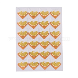 Süße selbstklebende Fotoeckenaufkleber mit orangefarbenem Muster, für DIY Sammelalbum, Foto-Album, persönliches Tagebuch, orange, 12.5x9x0.07 cm, Aufkleber: 22x20mm, 24pcs / Blatt