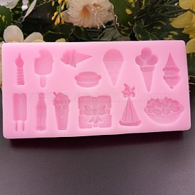 Stampi in silicone per uso alimentare, stampi per fondente, per la decorazione di una torta fai da te, cioccolato, caramella, creazione di gioielli in resina UV e resina epossidica, gelato, roso, 115x58x9mm