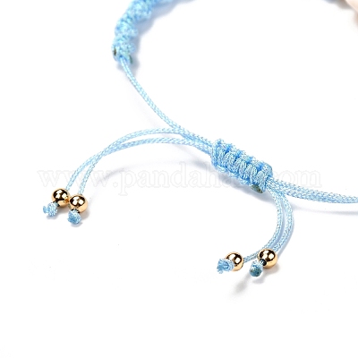 Регулируемый браслет из плетеных бусин из полиэстера для девочек-подростков BJEW-JB06878-1