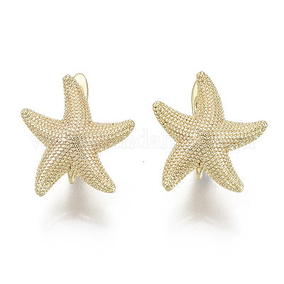 Латунные серьги-кольца с застежкой сзади KK-S348-508-NF-1