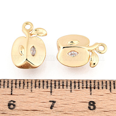 Латунные микропаве прозрачные подвески с фианитом KK-T078-10G-1