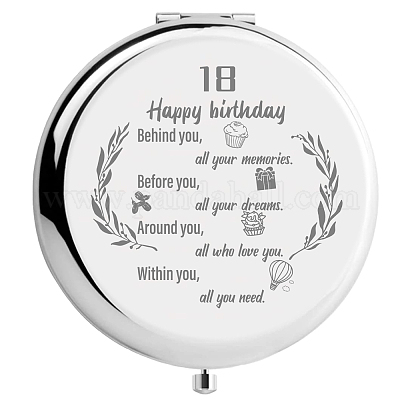 Shop CREATCABIN Birthday Compact Mirror Stainless Steel Happy