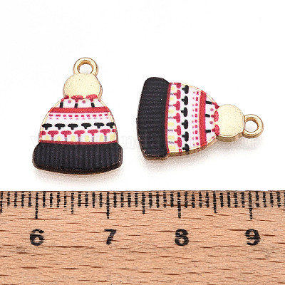 Подвески из сплава с принтом на зимнюю тематику PALLOY-H127-03G-1