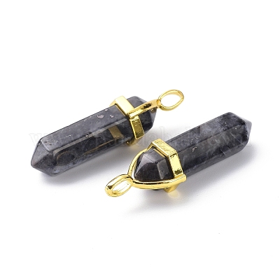 Заостренные подвески из натурального ларвикита G-G025-01G-21-1