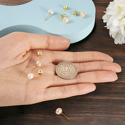 6 шт. серьги-гвоздики из натурального культивированного пресноводного жемчуга 3 цветов EJEW-TAC00026-1