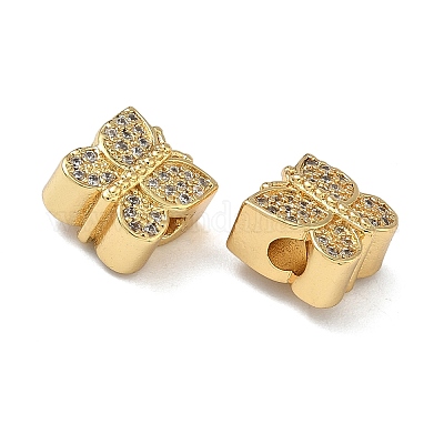 Латунные микропаве из прозрачного кубического циркония KK-L257-28G-1