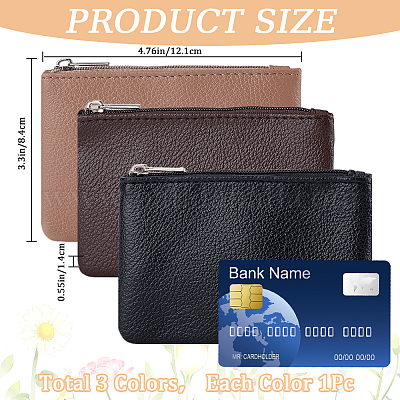 3 шт. 3-цветные чехлы из искусственной кожи с принтом личи на молнии ABAG-CP0001-07-1