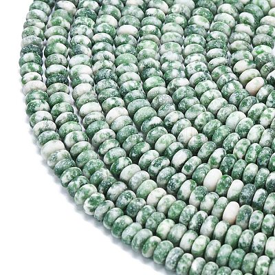 Натуральные зеленые пятна яшмовых нитей G-P575-A45-4x2mm-1