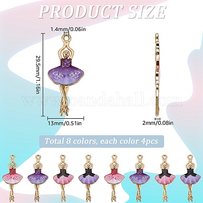 Подвески из сплава с принтом 32 цветов ENAM-SC0005-39-1