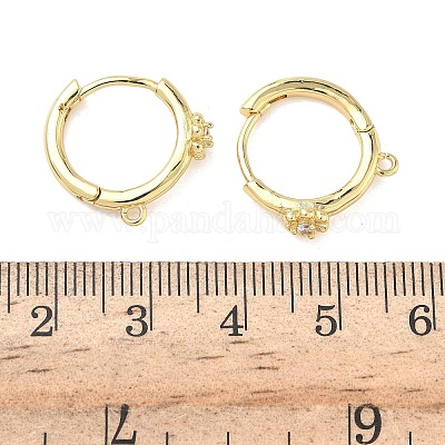 Латунные серьги-кольца из прозрачного кубического циркония KK-G547-04G-1