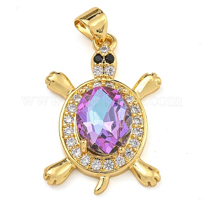 Черепаховая стойка покрытие латунь микропаве кубические цирконии подвески KK-G513-78A-06G-1