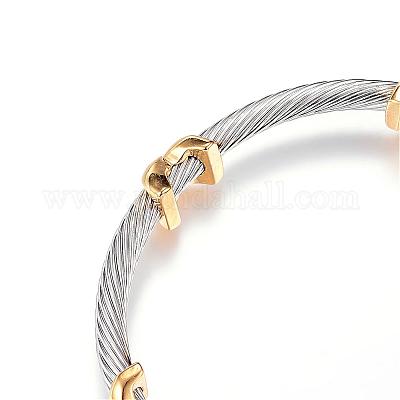 Браслеты-манжеты из хирургической нержавеющей стали 316&nbsp;BJEW-D437-A10-1