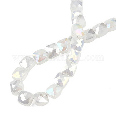 Гальванизировать непрозрачные сплошной цвет стеклянные бусы пряди EGLA-N002-43-01-1