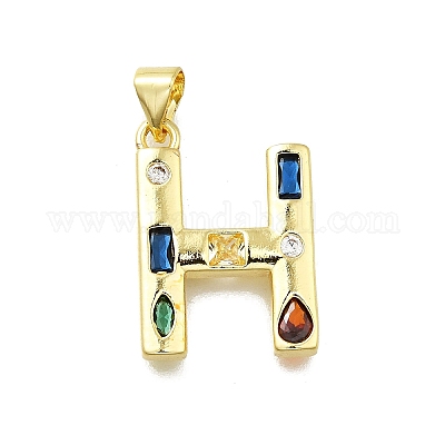 Латунные микропаве прозрачные подвески с фианитом KK-G521-01G-H-01-1