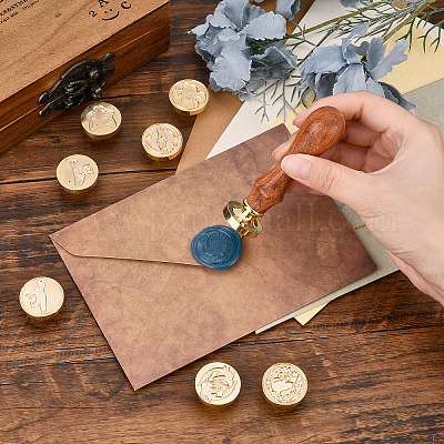 SUPERDANT 8Pcs 8 Style Wax Seal Brass Stamp Head, with Bird Pattern, Fish  Pattern, Fox Pattern, Owl Pattern, Cat Pattern, with 2Pcs Pear Wood Handle