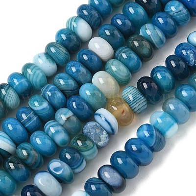 Натуральные полосатые агатовые бусы G-F790-I01-01I-1