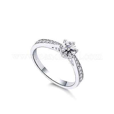 Серебряные кольца на палец с 925 родиевым покрытием RJEW-A019-46B-01P-1