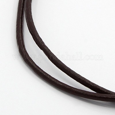Leather Cord Necklace Making, with Brass Lobster Claw Clasps and Brass Tail Chains, Coconut Brown, 18~18.5 inch Leather Brown