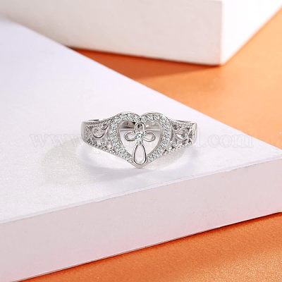 925 серебряное кольцо с кубическим цирконием в микропаве FS-WG6D494-03-1