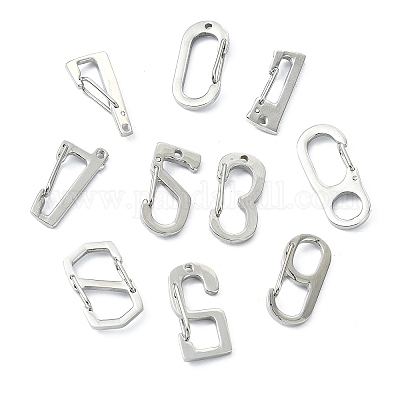 10 шт. 10 стиля 304 нержавеющая сталь брелок застежка фурнитура FIND-CJ0002-80-1