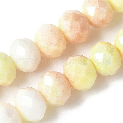 Стеклянные бусины с гальваническим покрытием  LAMP-S068-11G-1