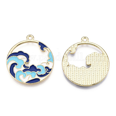 Подвески из эмалированного сплава в китайском стиле X-ENAM-M043-03G-01-RS-1