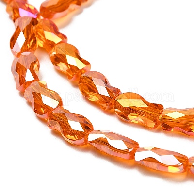 Стеклянные бусины с гальваническим покрытием  EGLA-P066-01A-AB10-1