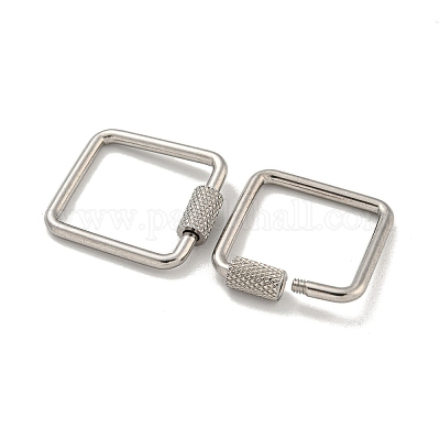 Подвески-карабинчики с винтовым замком из нержавеющей стали 304 STAS-C092-04A-P-1