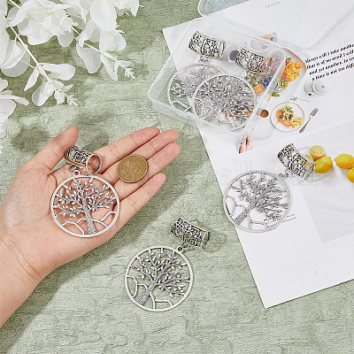 6шт 6 стиля сплава европейские висячие подвески в тибетском стиле HJEW-FH00012-1