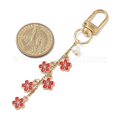 6шт сплав эмаль цветок кулон украшения HJEW-JM04044-1