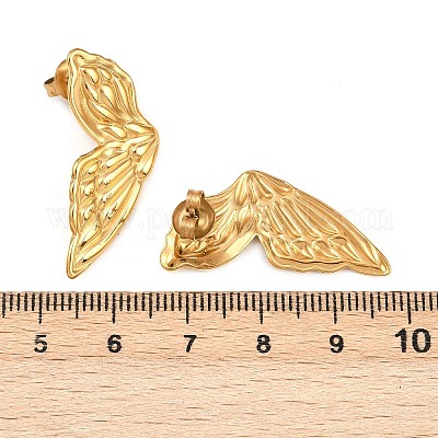 Серьги-гвоздики в форме крыльев бабочки из нержавеющей стали 304 EJEW-I320-22G-01-1