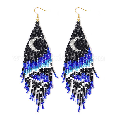 Orecchini Pendenti Donna In Cristallo E Perline Di Vetro – Stile Bohémien Fatti A Mano – Cerchi Lunghi 5 Cm Per Matrimoni E Festa – Regalo Originale - 4