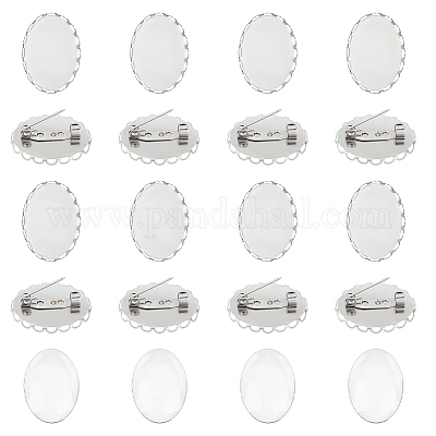 Набор для самостоятельного изготовления броши из нержавеющей стали 304 в форме овала DIY-UN0056-12B-1