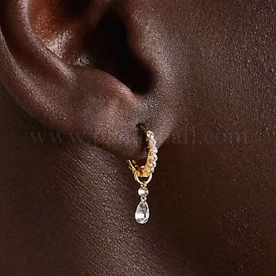 Элегантные винтажные серьги-кольца из стерлингового серебра s925 в форме капли YO6576-1-1