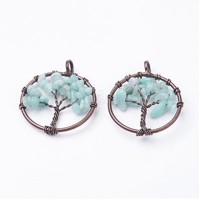 Природные и синтетические смешанные каменные подвески G-E419-R-1