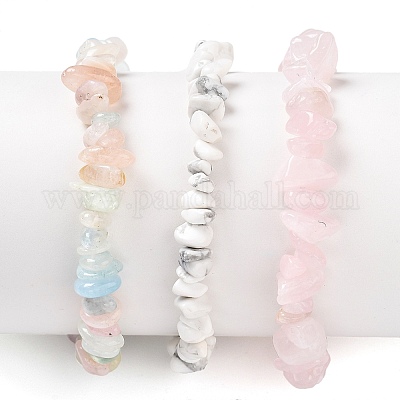 Наборы стрейч-браслетов из натурального розового кварца BJEW-JB05332-04-1