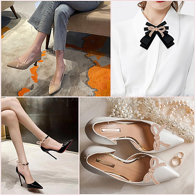 4 шт. украшение для обуви из сплава со стразами AJEW-GF0009-29KCG-1