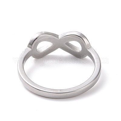 Кольцо на палец бесконечности с кристаллами и стразами RJEW-D120-01P-1