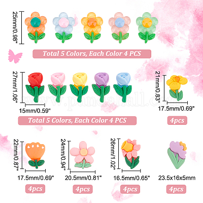 60шт 15 стиля непрозрачные кабошоны из смолы RESI-HY0001-03-1