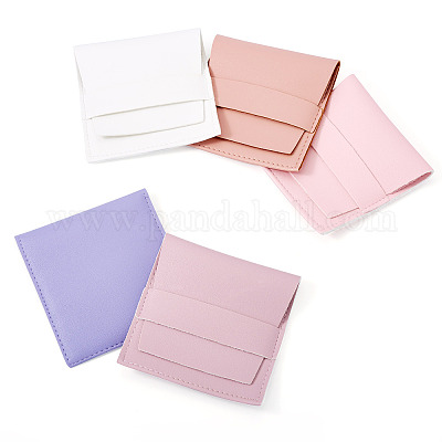 5 шт. 5-х цветные квадратные конверты из искусственной кожи ABAG-TA0001-77-1