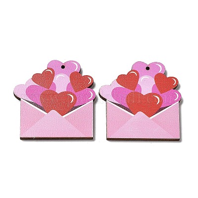 Деревянные подвески с односторонним принтом WOOD-B008-04-1