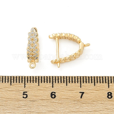 Фурнитура для серег из латуни с кубическим цирконием KK-Q051-02G-1