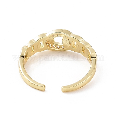 Прозрачные цепочки из кубического циркония в форме открытого кольца-манжеты RJEW-E072-17G-1