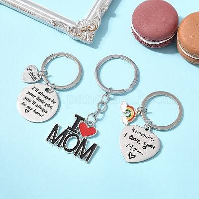 1 шт. подарок на день матери 201 нержавеющая сталь плоский круглый/ромб/прямоугольник со словами брелки KEYC-FS0001-10-1